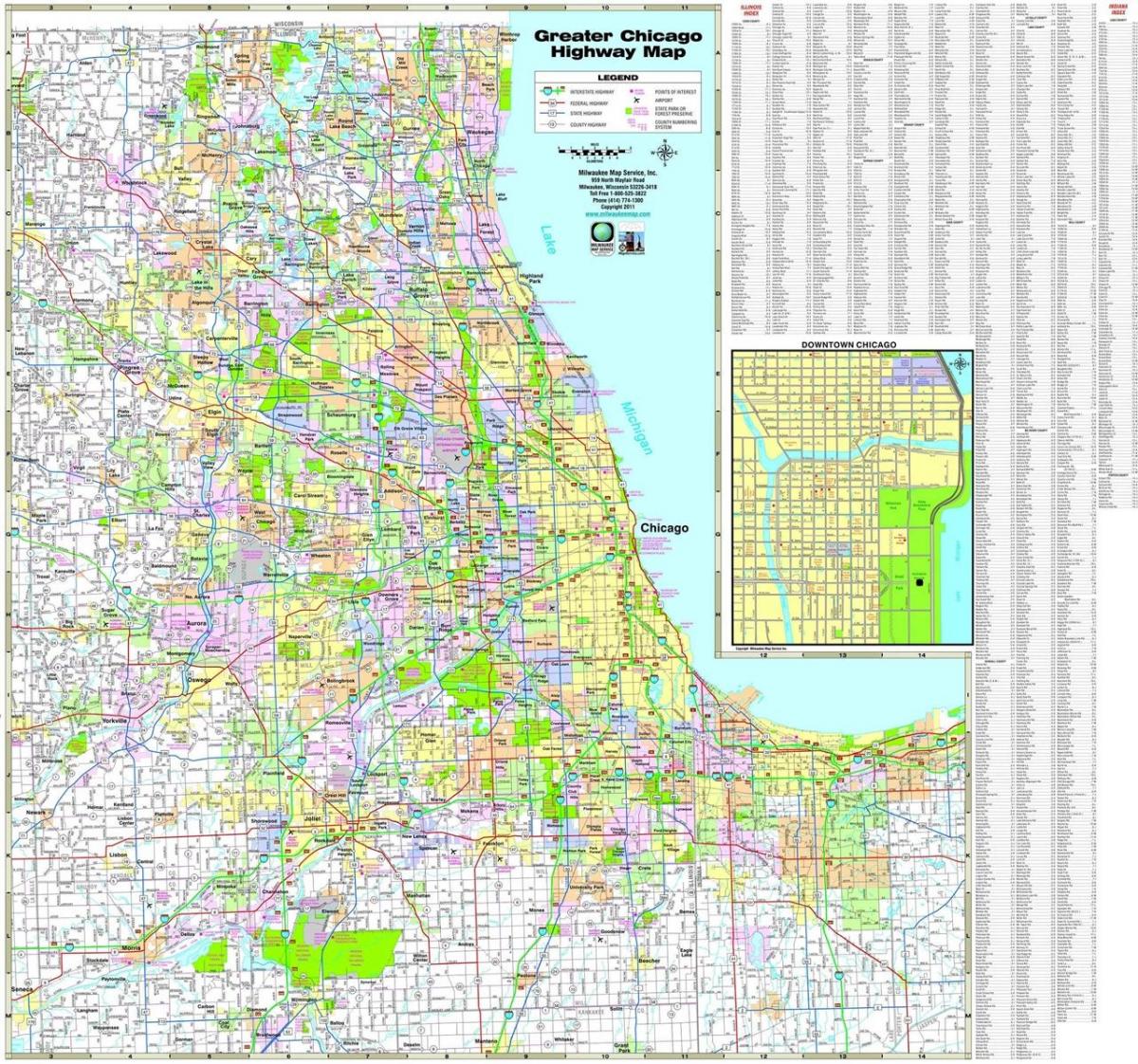 mappa di Chicago autostrade