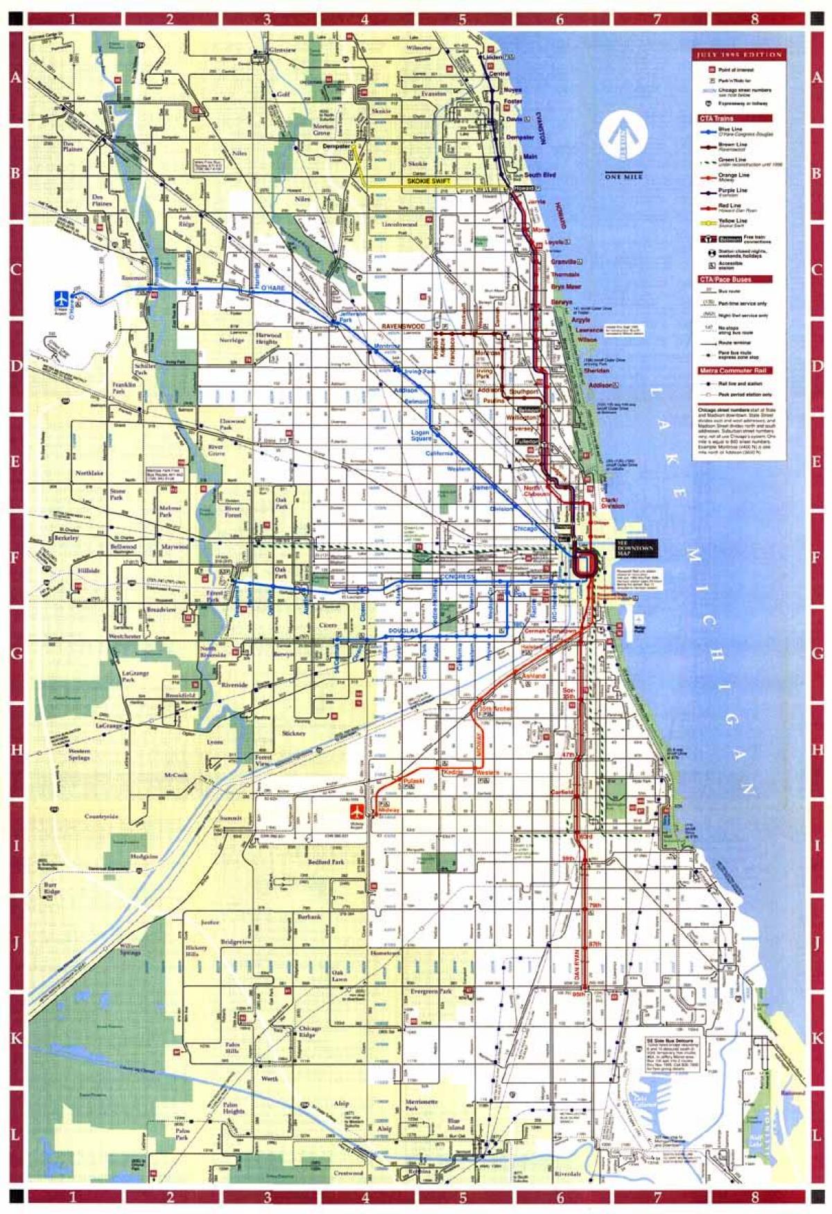 mappa di Chicago limiti della città