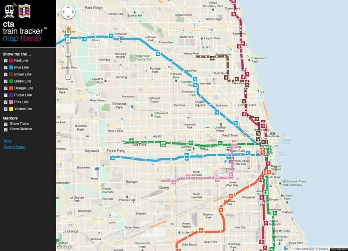 Chicago cta treno mappa