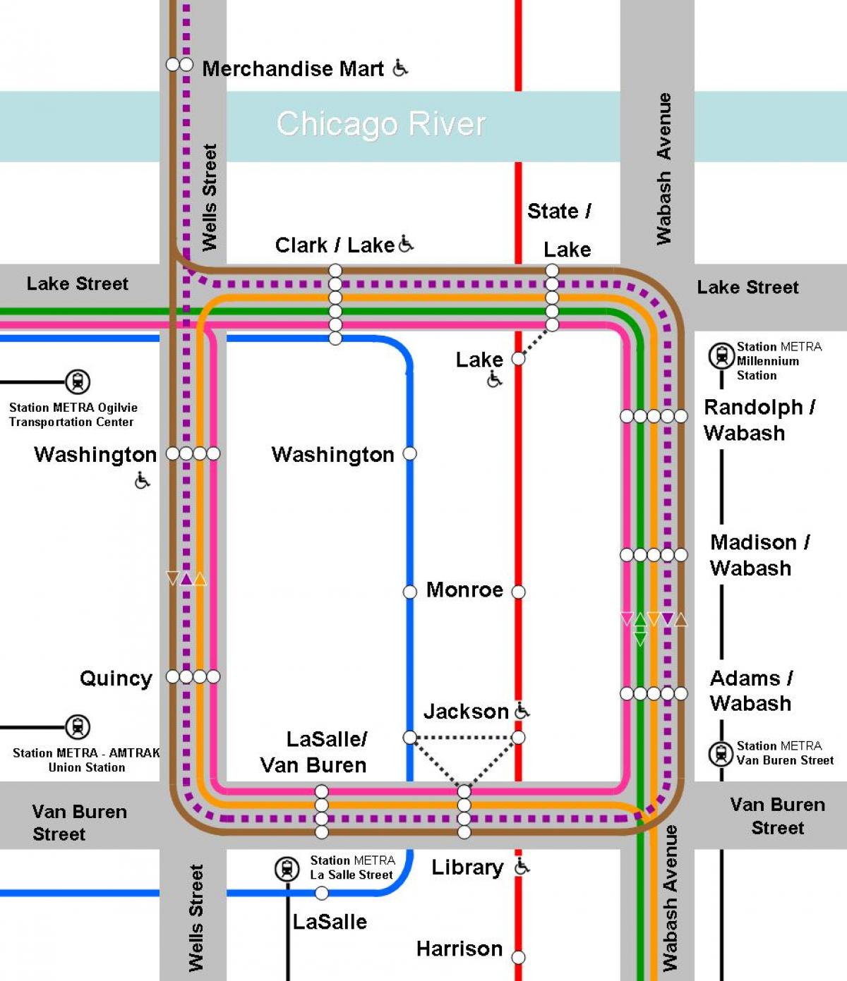 linea arancione mappa di Chicago
