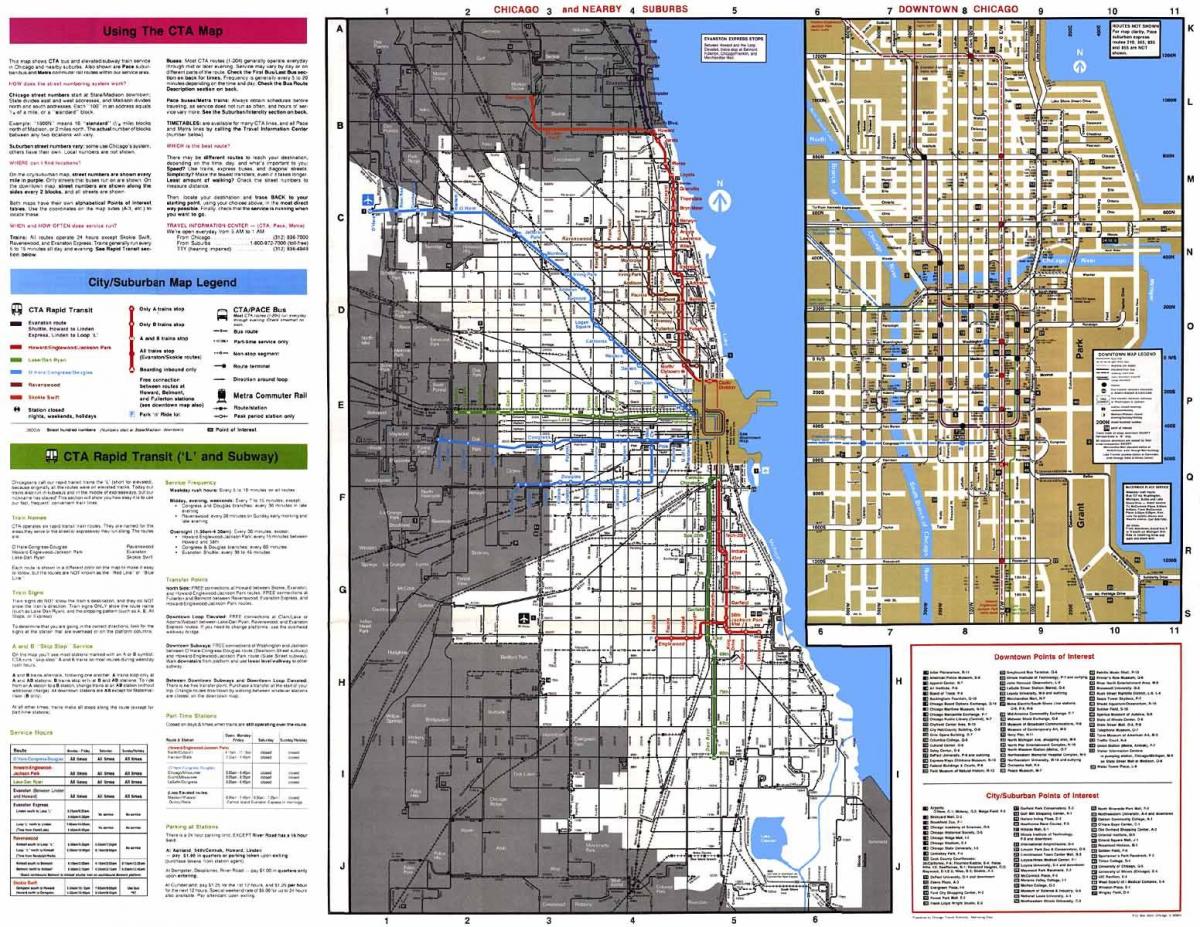 linee di autobus di Chicago mappa