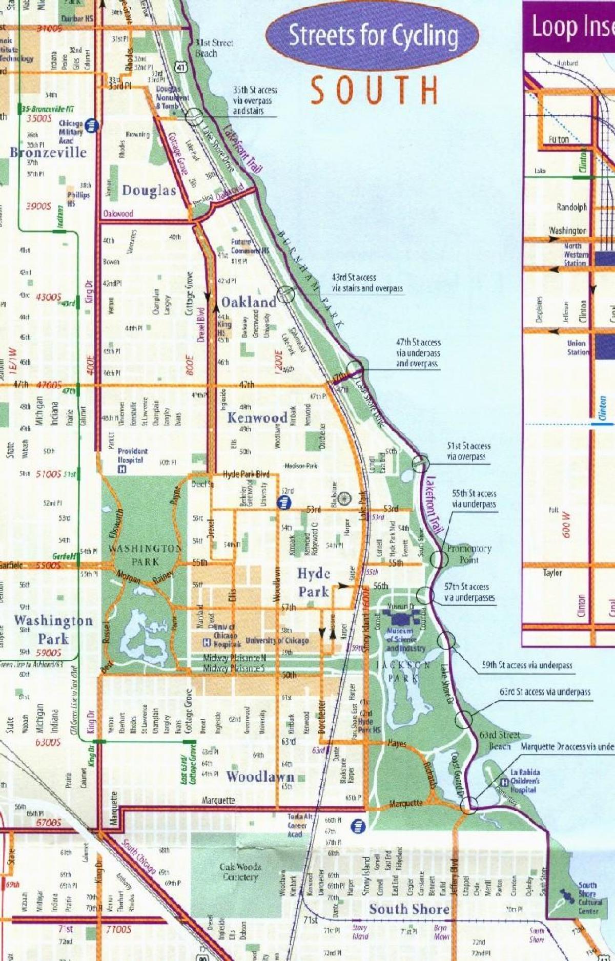 Chicago pista ciclabile mappa