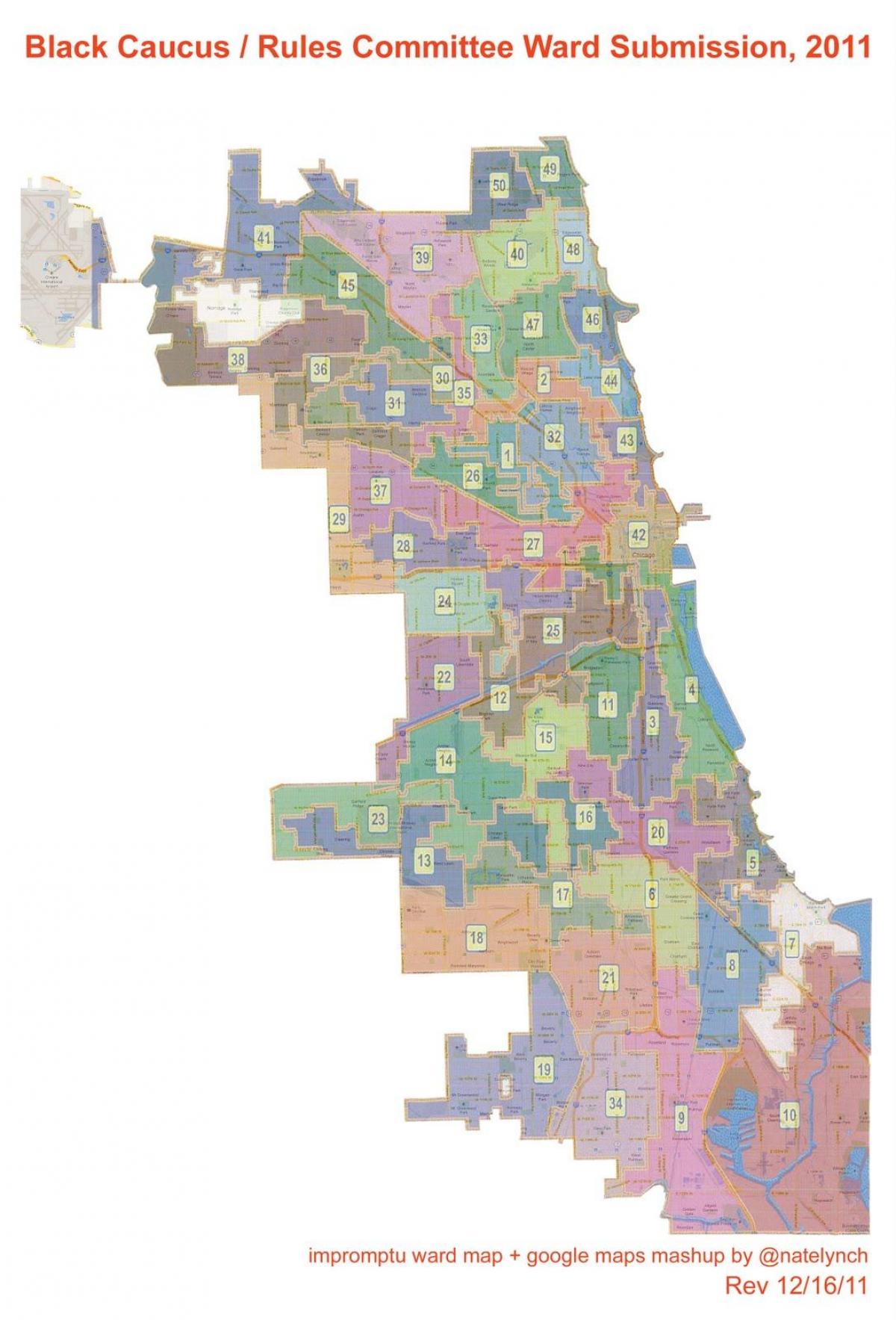 città di Chicago rione mappa