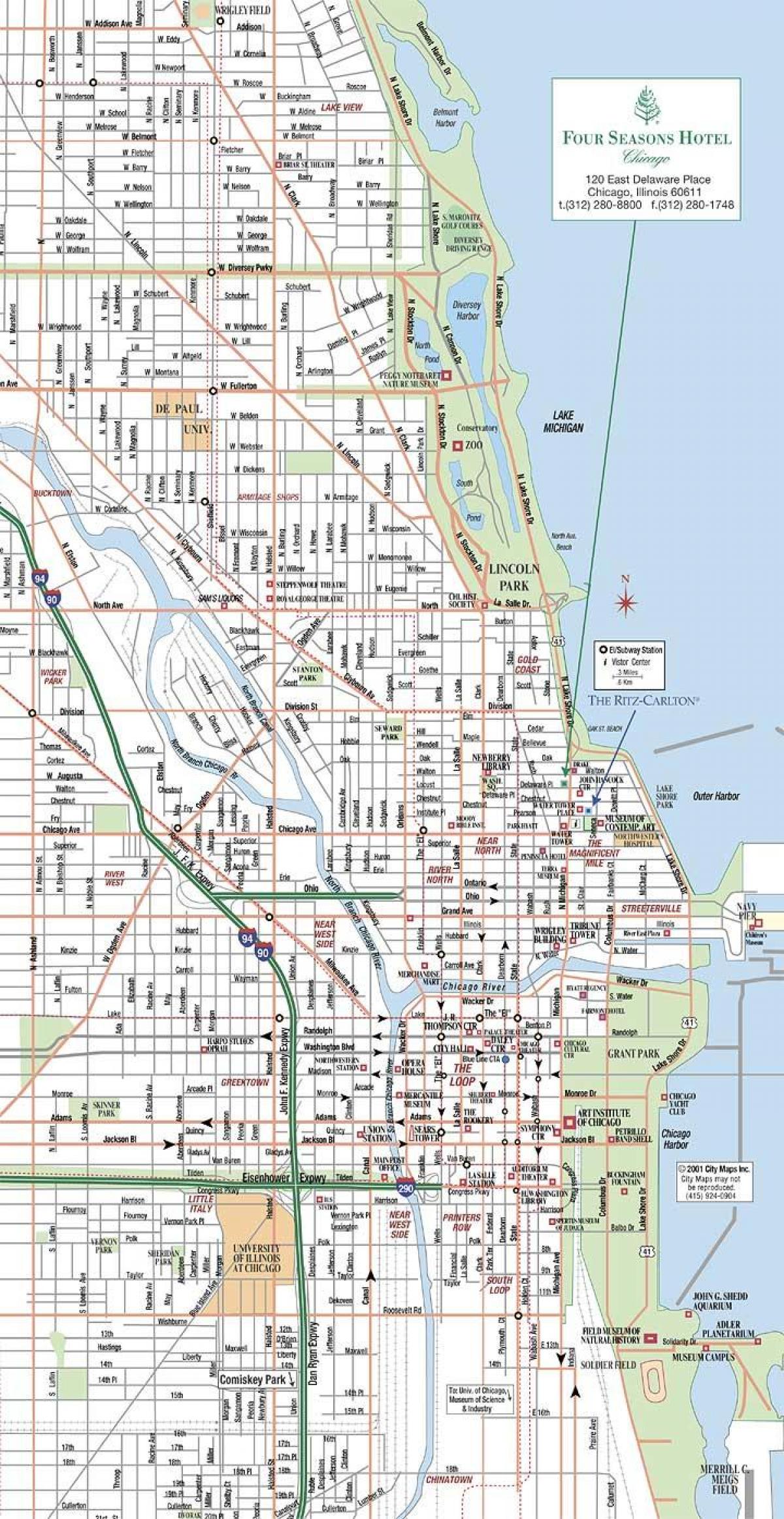 mappa stradale di Chicago