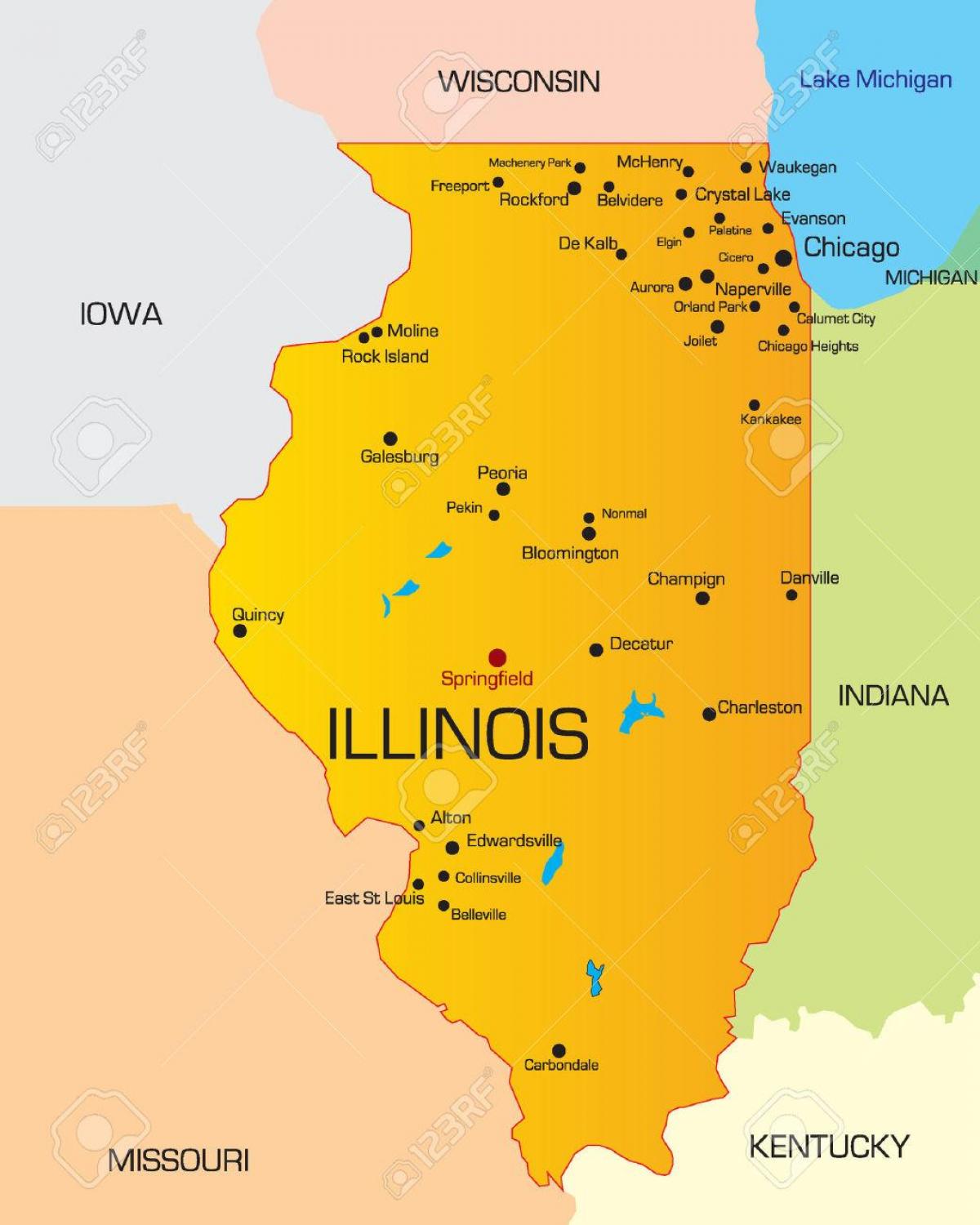 Chicago stato mappa