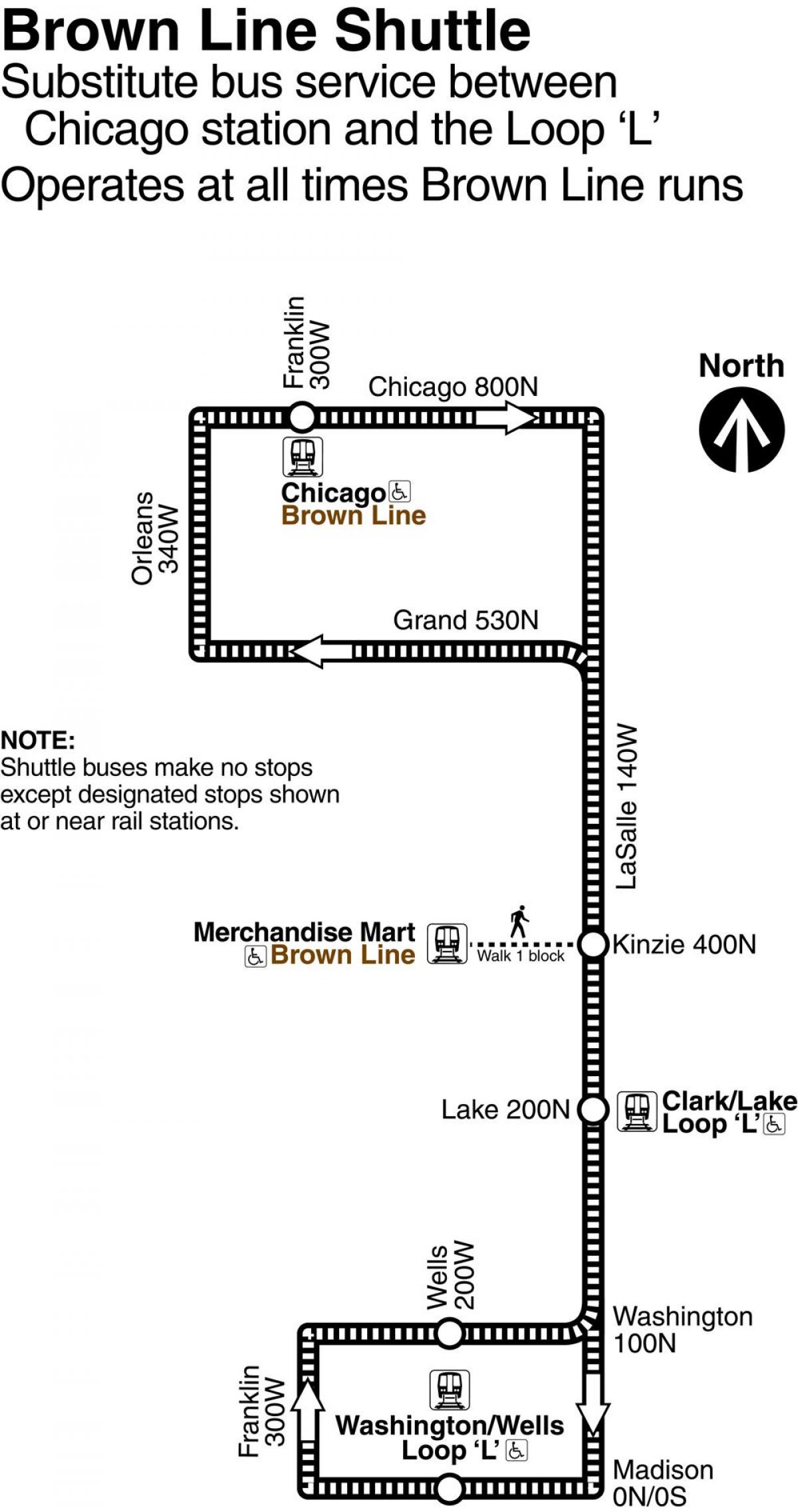 Chicago linea marrone mappa