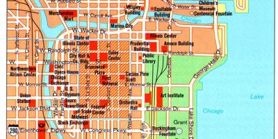 Mappa di attrazioni di Chicago