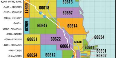 Zona di Chicago zip code mappa