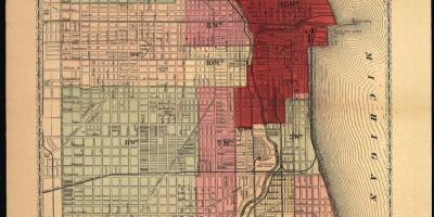 Mappa di il grande incendio di Chicago
