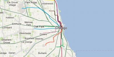 Chicago linea blu mappa del treno