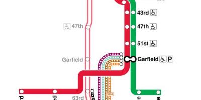 Chicago mappa del treno linea rossa