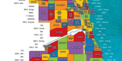 Mappa di Chicago e periferia