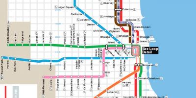 Mappa di Chicago linea blu