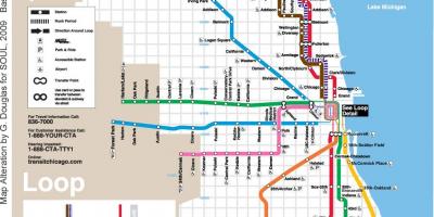 Chicago mappa del treno linea blu