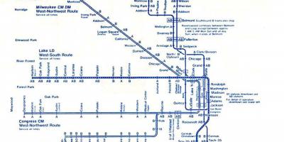 Mappa di blue line Chicago