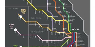 Metra mappa di Chicago