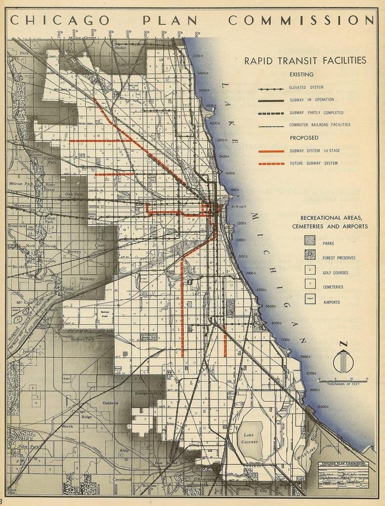 mappa di metropolitana di Chicago