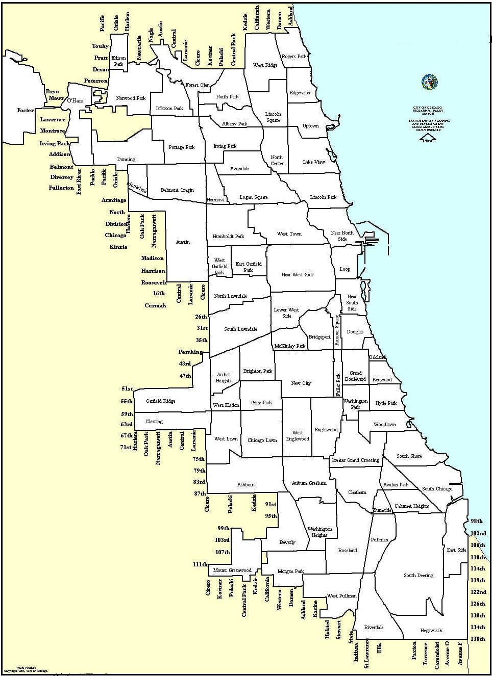 zonizzazione mappa di Chicago