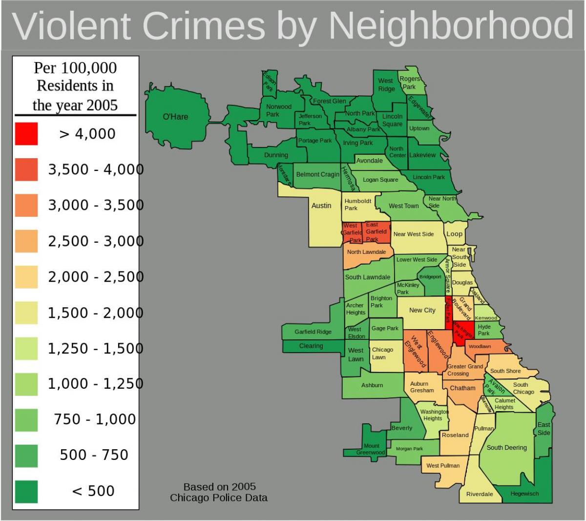 bad aree di Chicago mappa