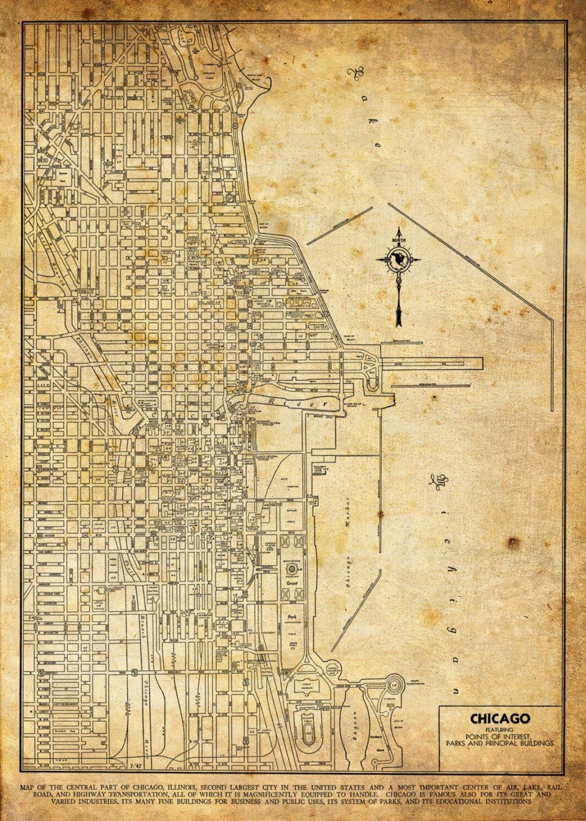 vintage mappa di Chicago